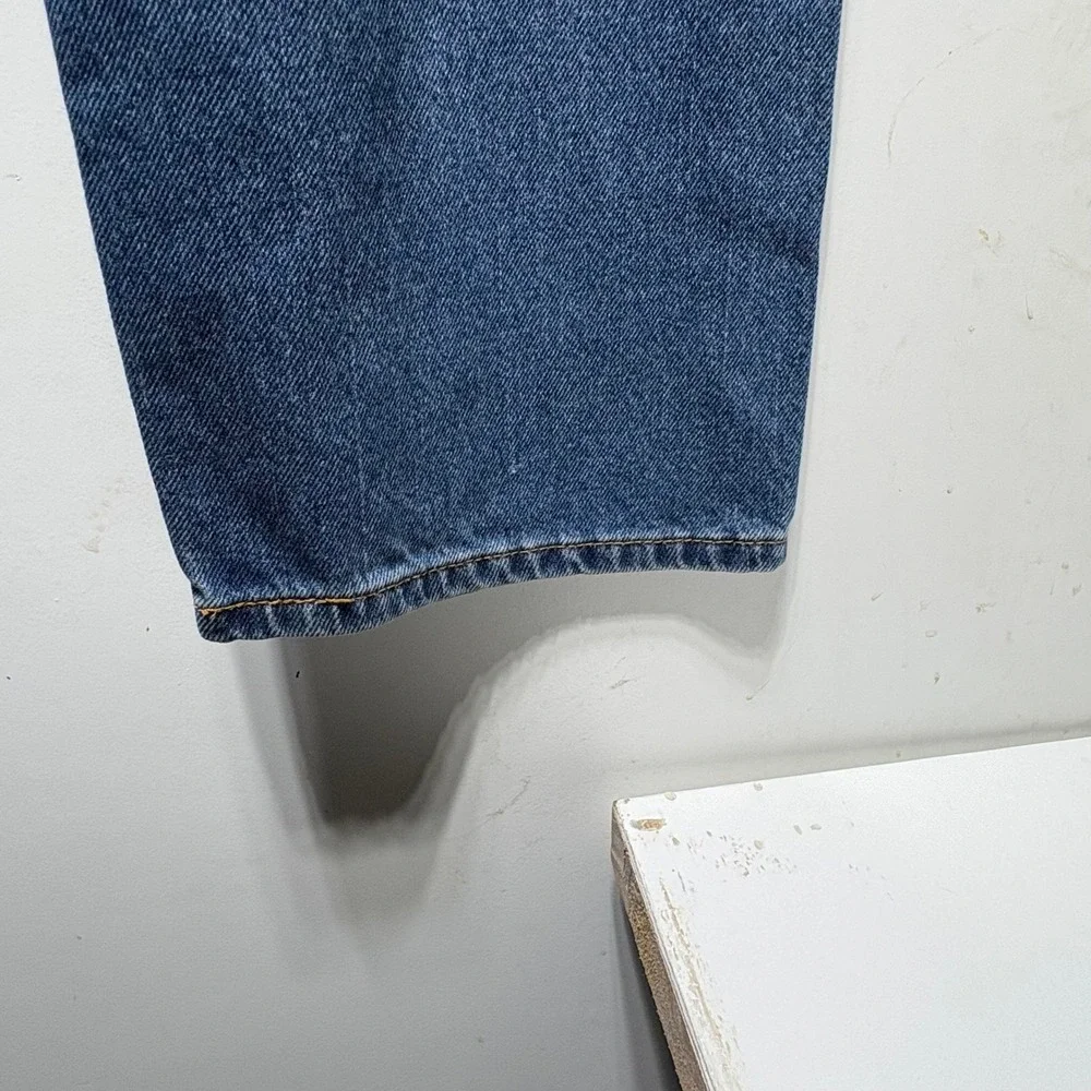 Levis 505 Regular Fit Straight Leg Blue Denim Jeans Mens 38x32 Medium Wash - Picture 5 of 14